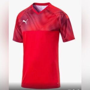 NWT PUMA Youth Red Cup Jersey Short Sleeve Logo Tee Shirt Moisture Wicking - L